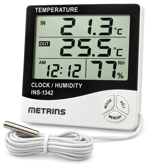 Termo-higrômetro digital com sensor externo Metrins INS-1342