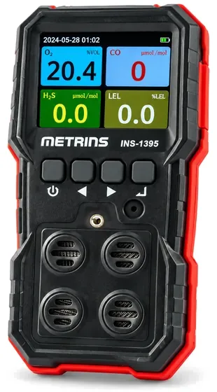 Detector de 4 gases portátil Metrins INS-1395